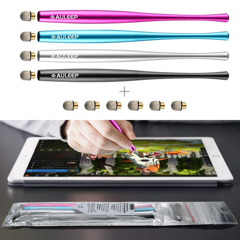 AULEEP Capacitive Stylus Pens for Touch Screen with 4 Pack 6 Nanofiber Tips Compatible for Phones, Tablets, iPads, Kindles (Silver Balck Rose Blue) - Image 5